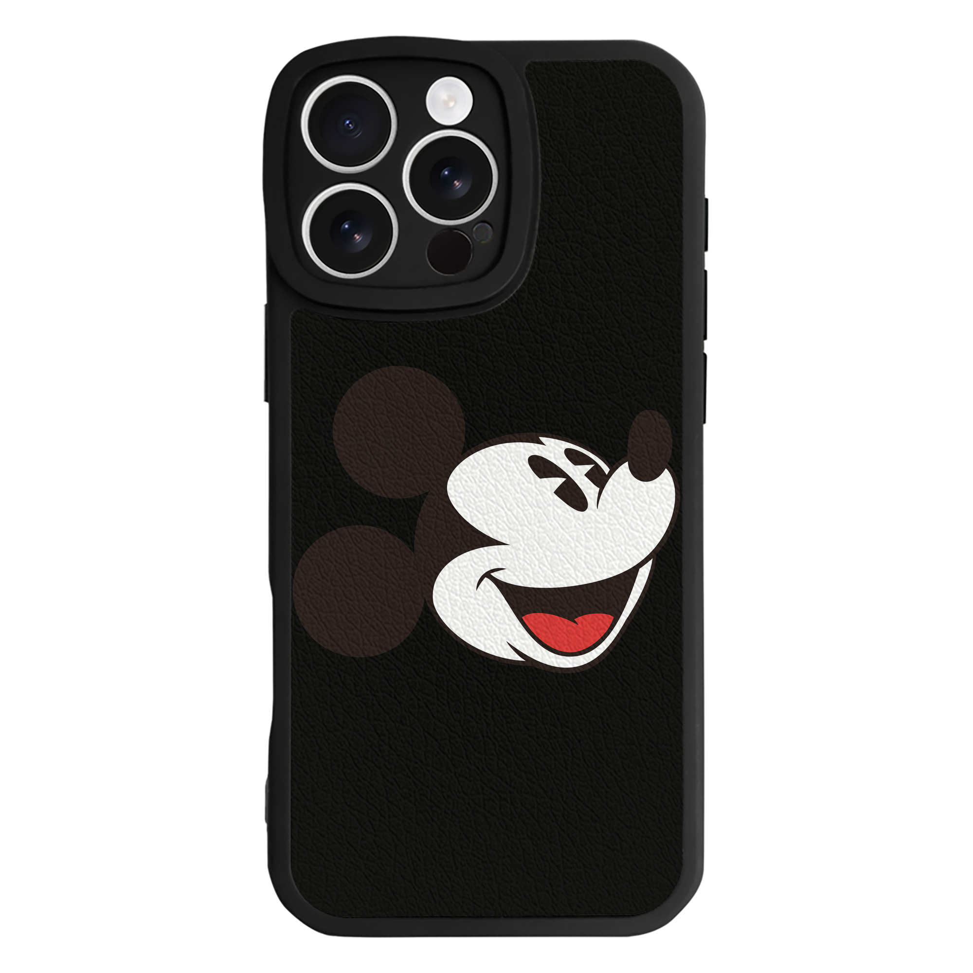 （画像用） ミッキーマウス Mickey Mouse 【iPhone 16シリーズ対応】シリコンスマホケース（レザー調） 材質：シリコン